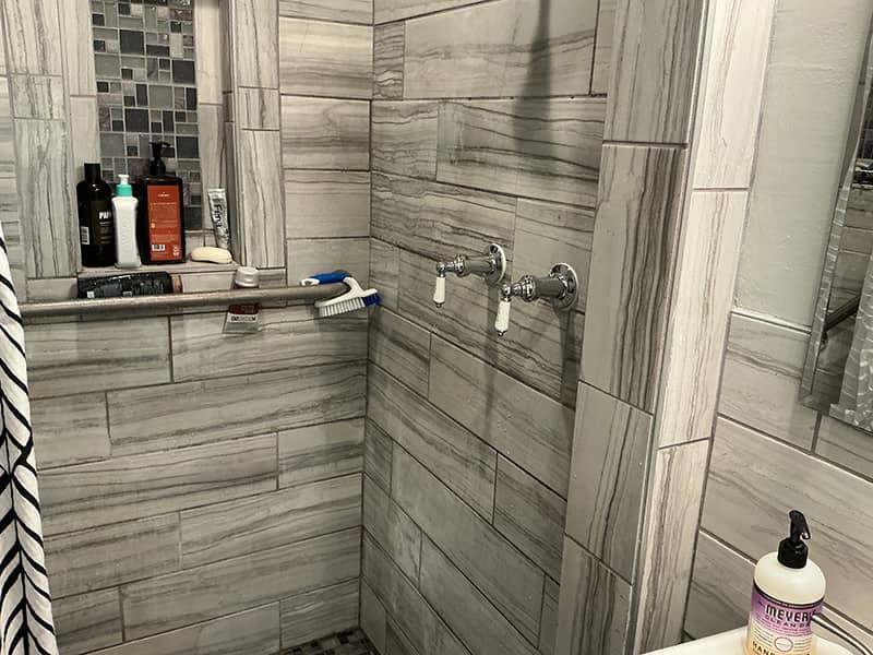 New shower valve rough-in ready for tile